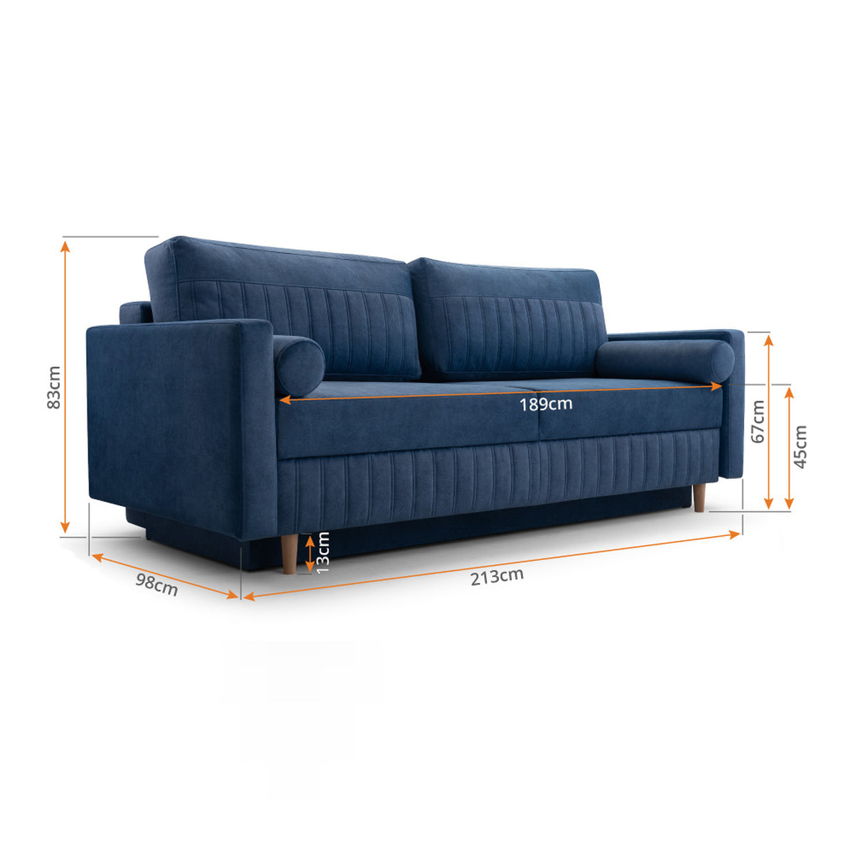 SIENA Schlafsofa – Vermassung
