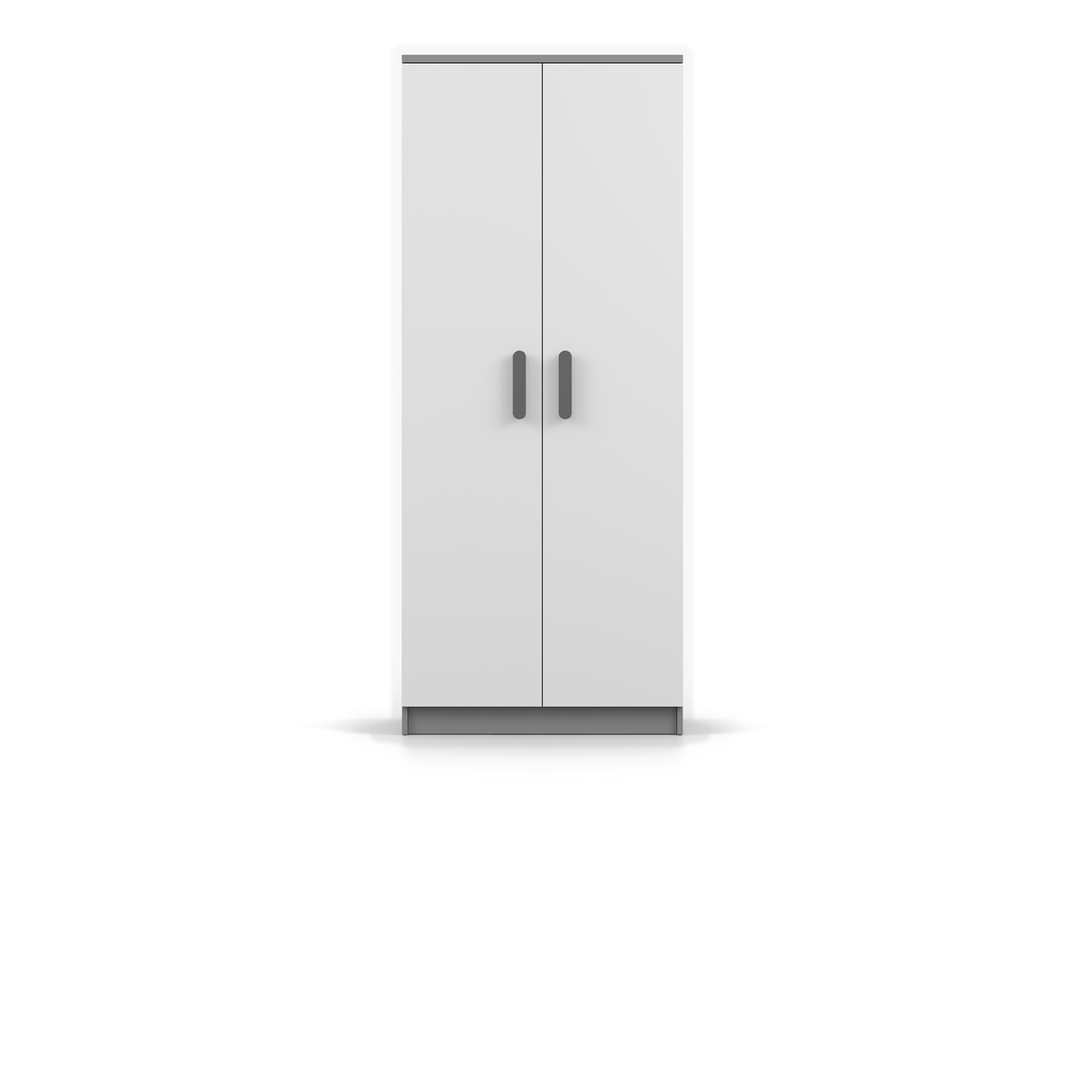 SMYK Kleiderschrank 2D 80 cm – Farbvariante – Grau / Weiß / Grau