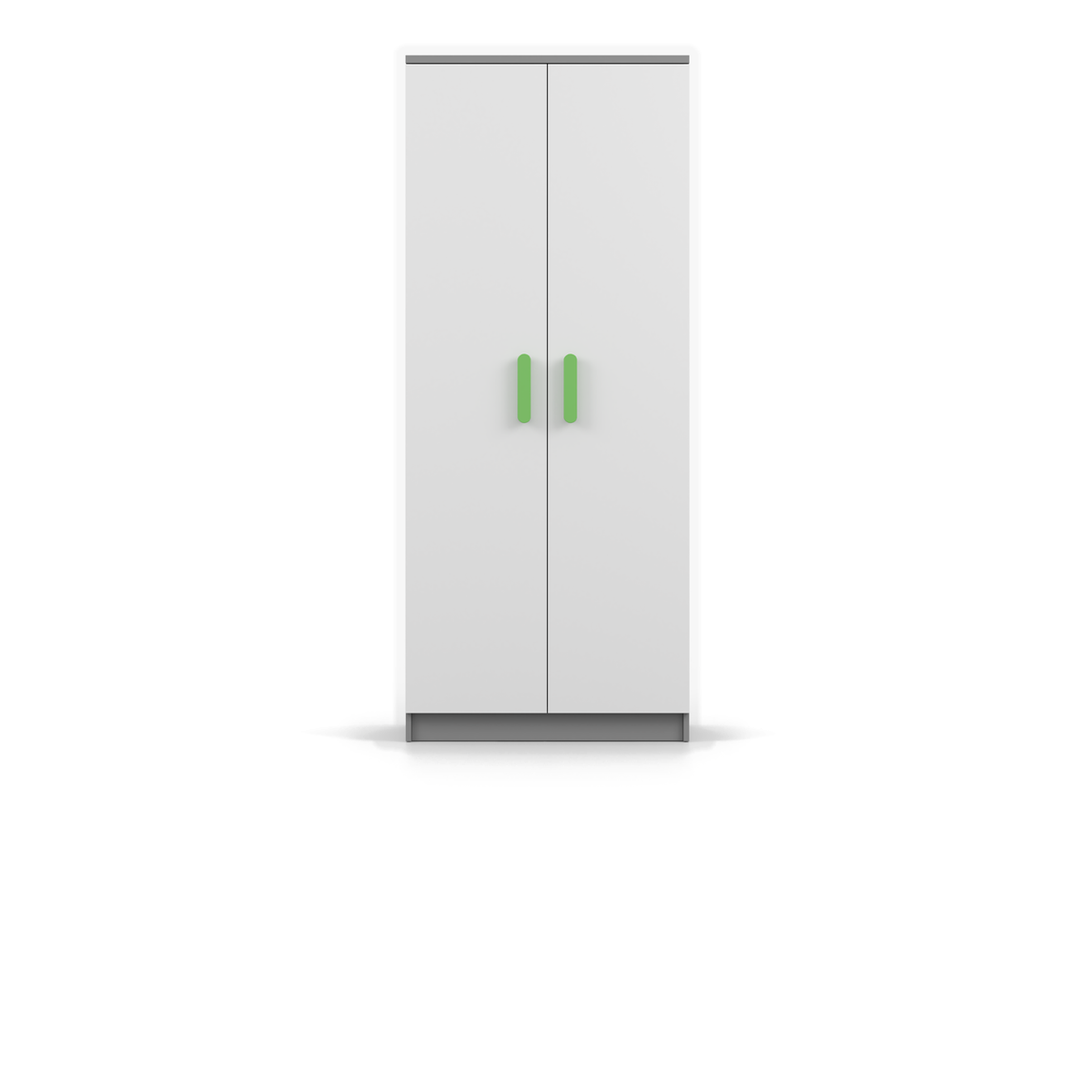 SMYK Kleiderschrank 2D 80 cm – Farbvariante – Grau / Weiß / Limettengrün