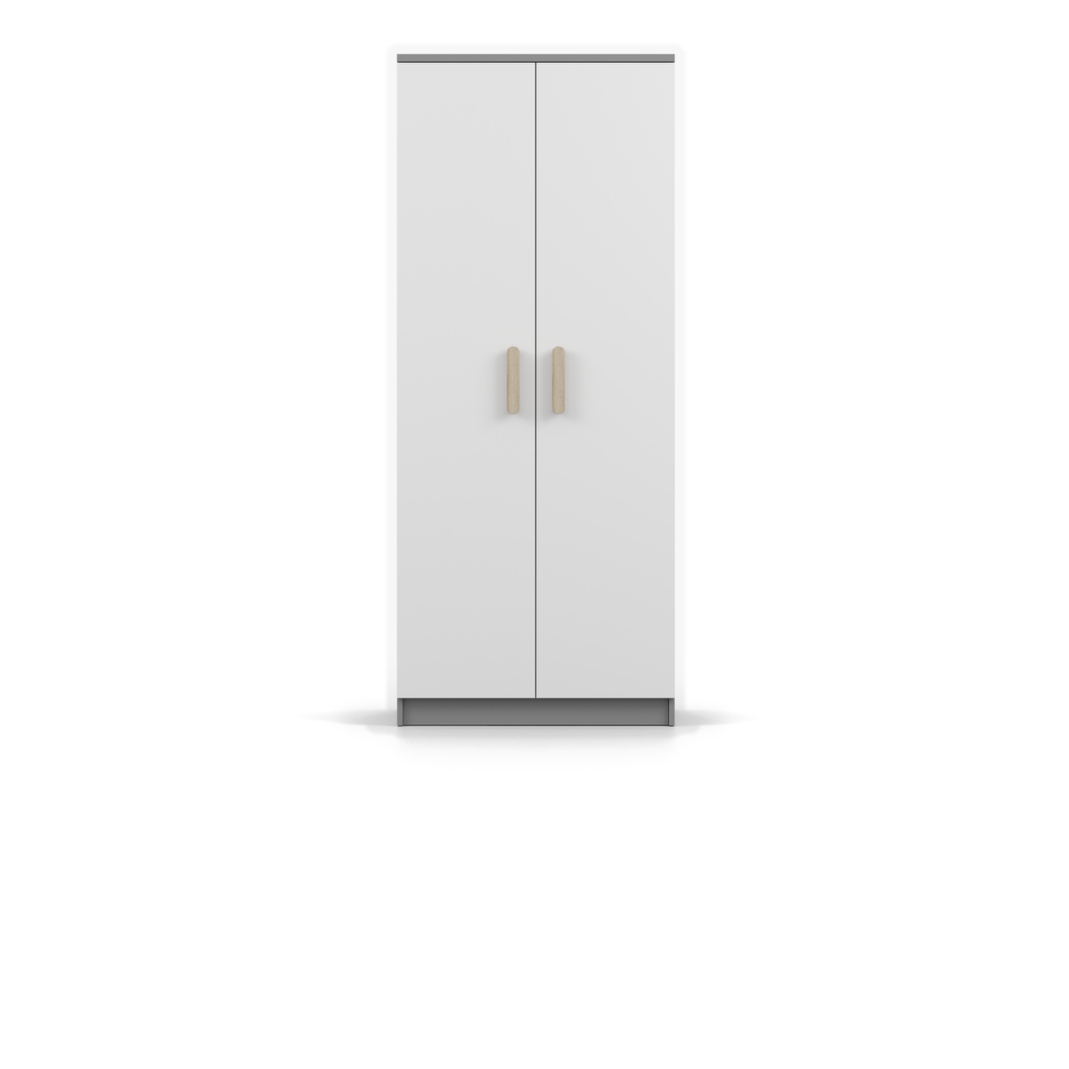 SMYK Kleiderschrank 2D 80 cm – Farbvariante – Grau / Weiß / Sonoma