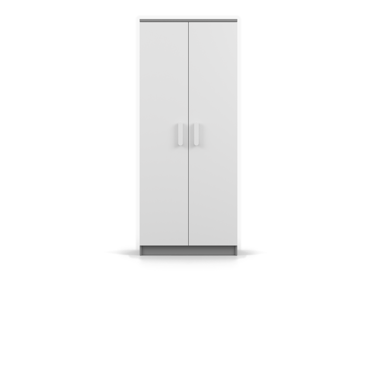 SMYK Kleiderschrank 2D 80 cm – Farbvariante – Grau / Weiß / Weiß