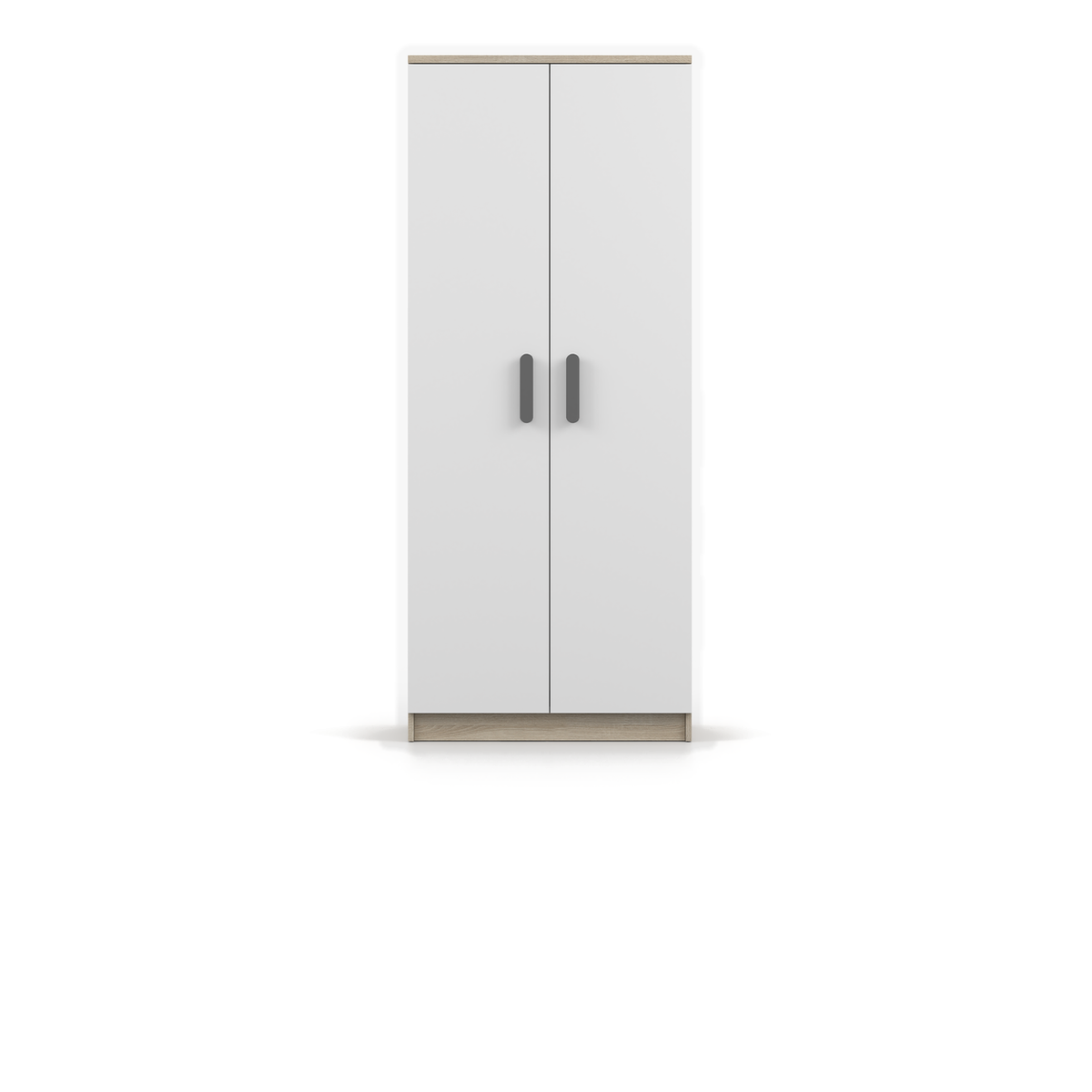 SMYK Kleiderschrank 2D 80 cm – Farbvariante – Sonoma / Weiß / Grau