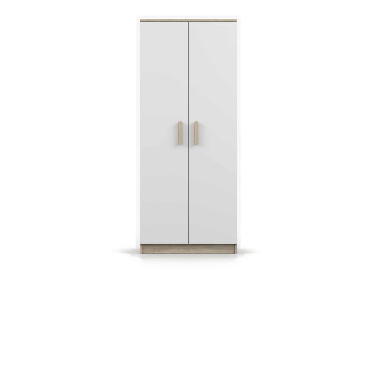 SMYK Kleiderschrank 2D 80 cm – Farbvariante – Sonoma / Weiß / Sonoma