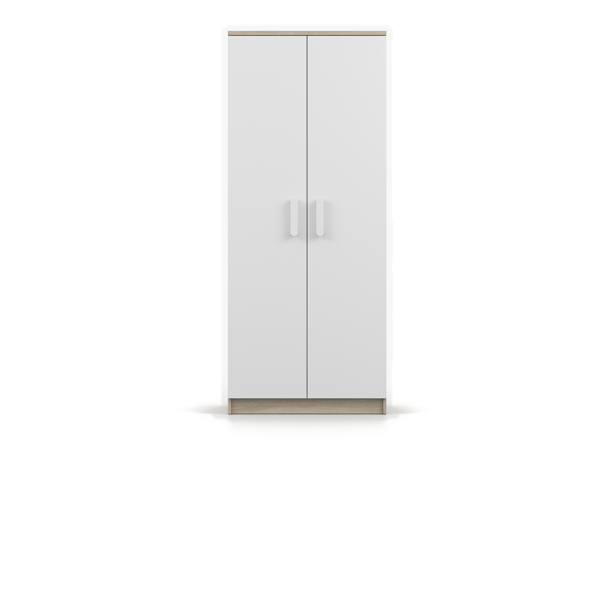 SMYK Kleiderschrank 2D 80 cm – Farbvariante – Sonoma / Weiß / Weiß