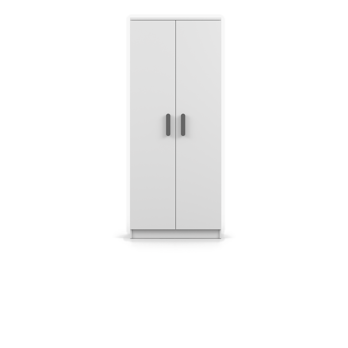 SMYK Kleiderschrank 2D 80 cm – Farbvariante – Weiß / Grau