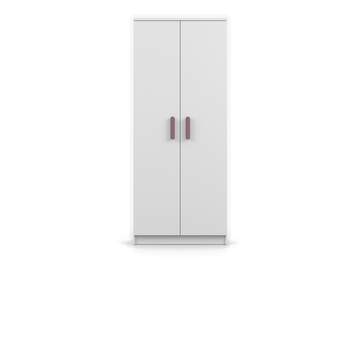 SMYK Kleiderschrank 2D 80 cm – Farbvariante – Weiß / Heideviolett