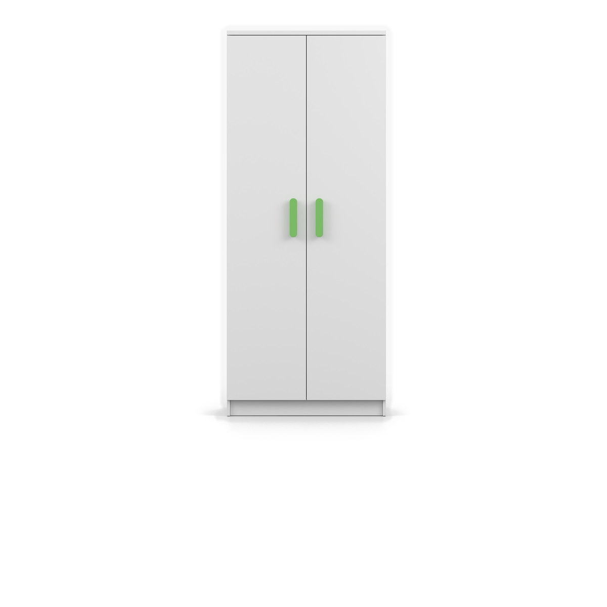 SMYK Kleiderschrank 2D 80 cm – Farbvariante – Weiß / Limettengrün