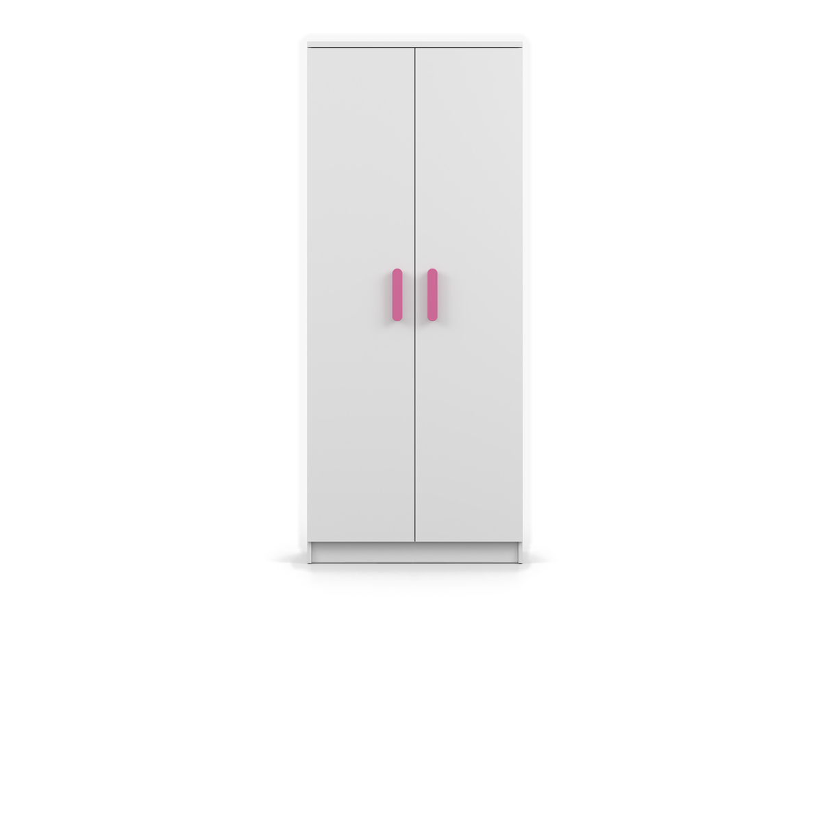 SMYK Kleiderschrank 2D 80 cm – Farbvariante – Weiß / Rosa