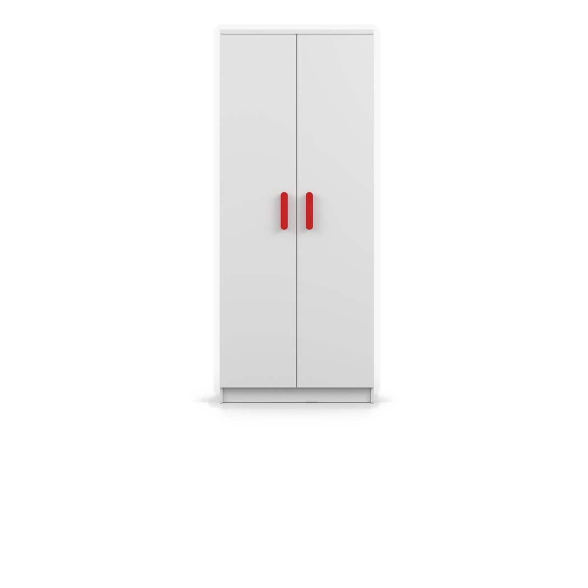 SMYK Kleiderschrank 2D 80 cm – Farbvariante – Weiß / Rot