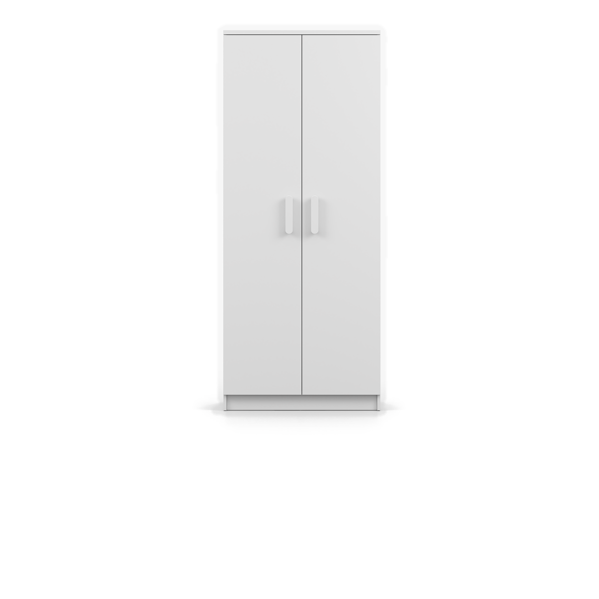 SMYK Kleiderschrank 2D 80 cm – Farbvariante – Weiß / Weiß