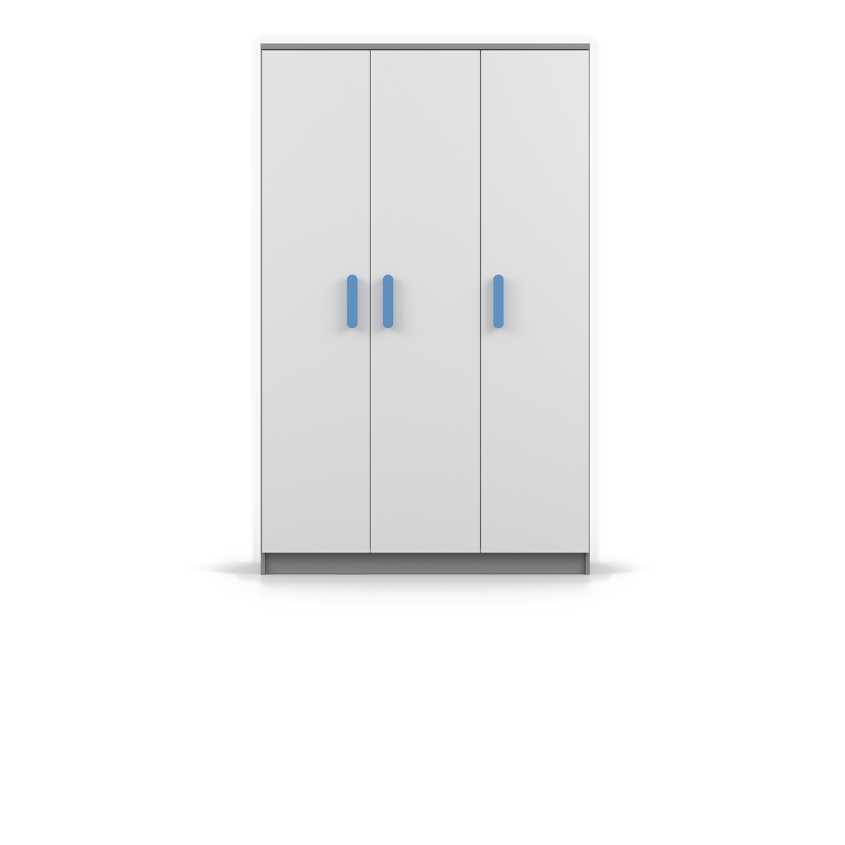 SMYK Kleiderschrank 3D 120 cm – Hauptansicht – Grau / Weiß / Blau