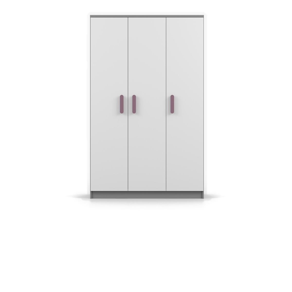 SMYK Kleiderschrank 3D 120 cm – Farbvariante – Grau / Weiß / Heideviolett