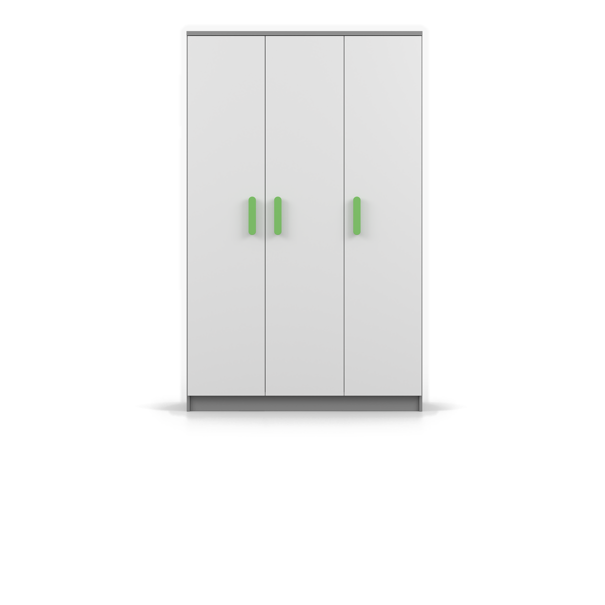 SMYK Kleiderschrank 3D 120 cm – Farbvariante – Grau / Weiß / Limettengrün