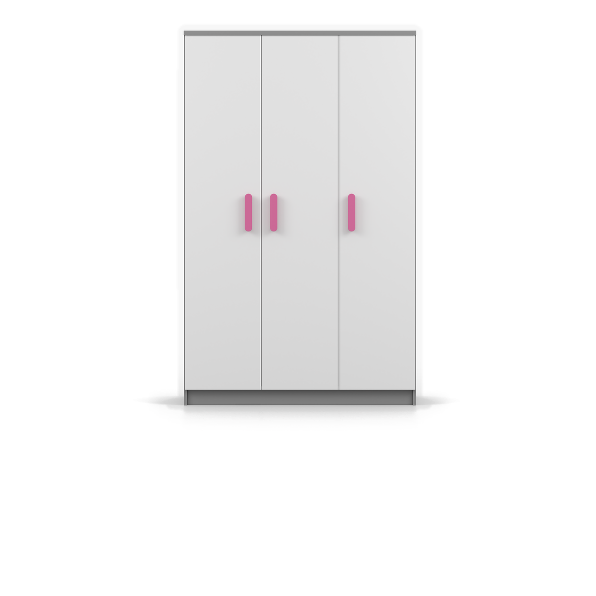 SMYK Kleiderschrank 3D 120 cm – Farbvariante – Grau / Weiß / Rosa
