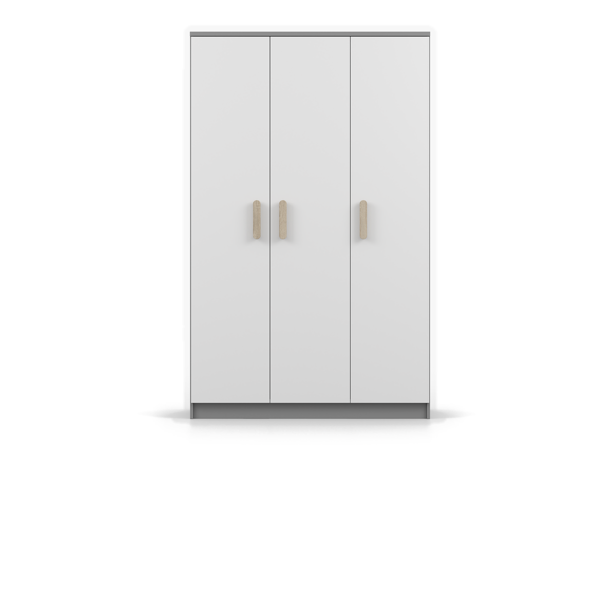 SMYK Kleiderschrank 3D 120 cm – Farbvariante – Grau / Weiß / Sonoma