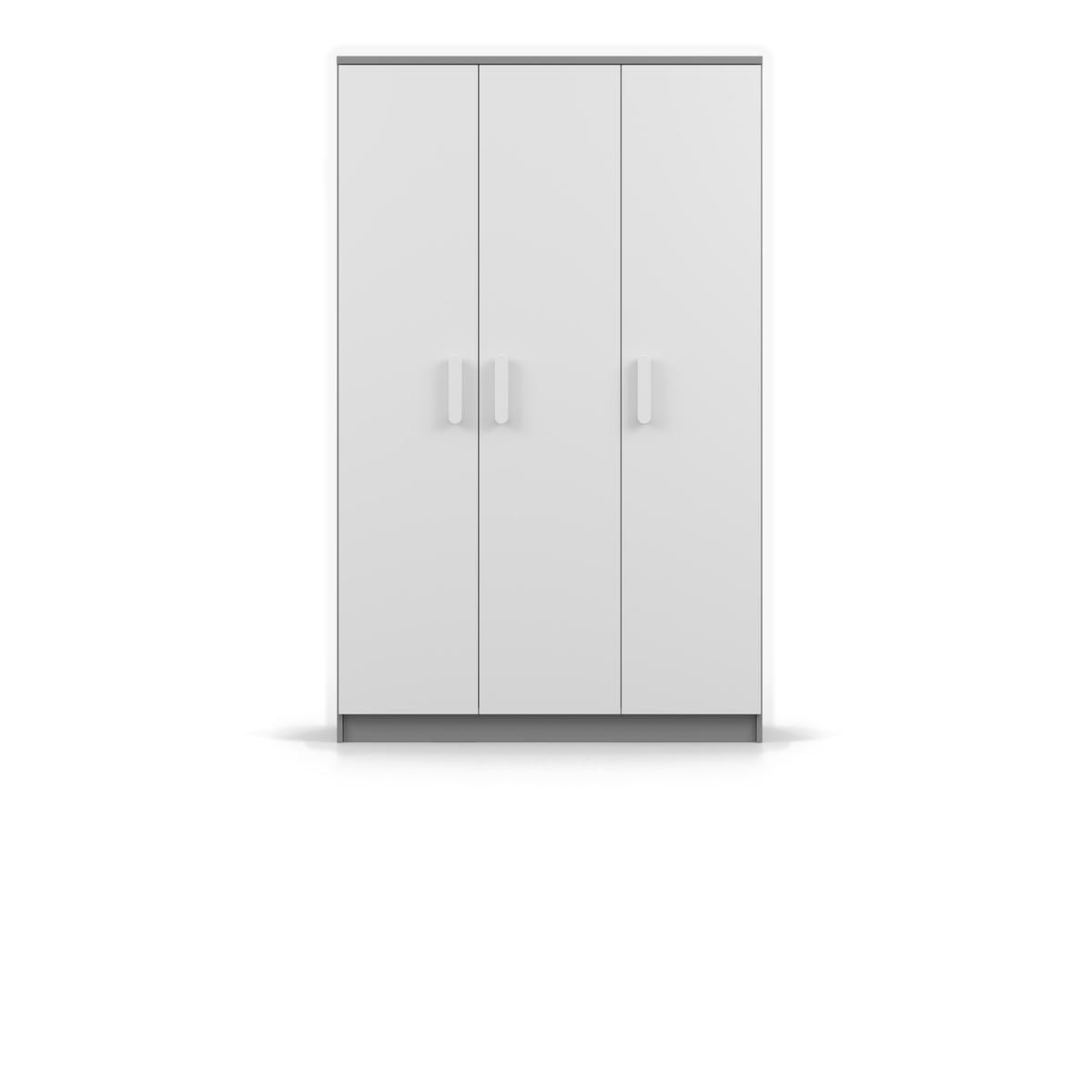 SMYK Kleiderschrank 3D 120 cm – Farbvariante – Grau / Weiß / Weiß