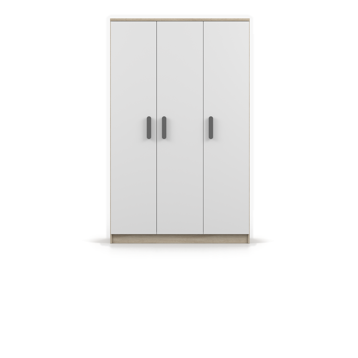 SMYK Kleiderschrank 3D 120 cm – Farbvariante – Sonoma / Weiß / Grau