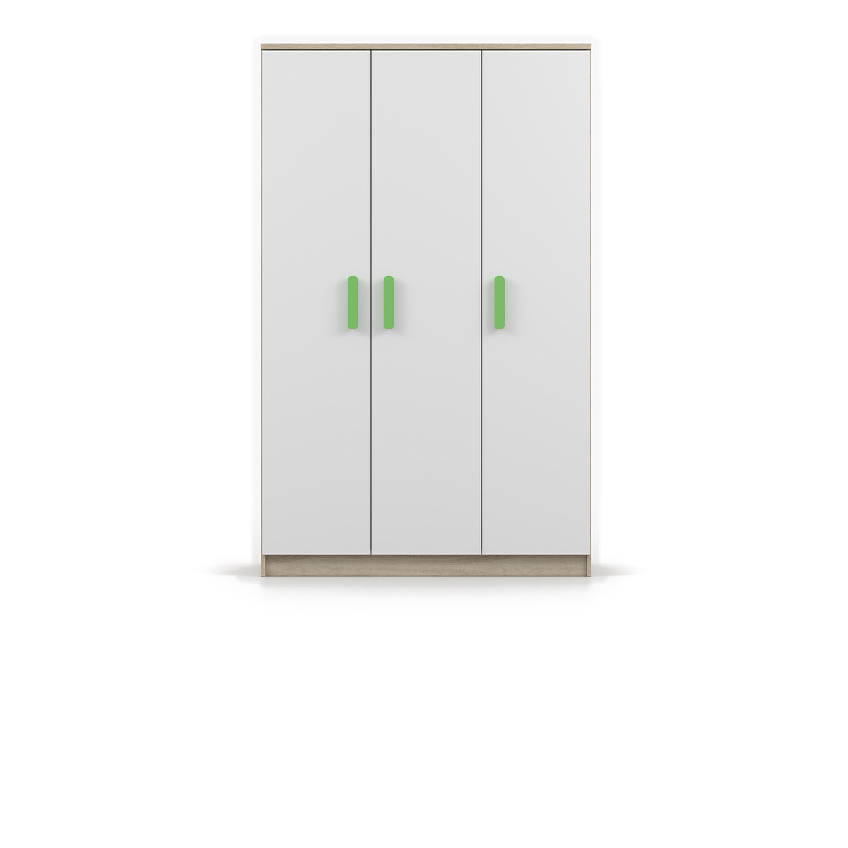 SMYK Kleiderschrank 3D 120 cm – Farbvariante – Sonoma / Weiß / Limettengrün