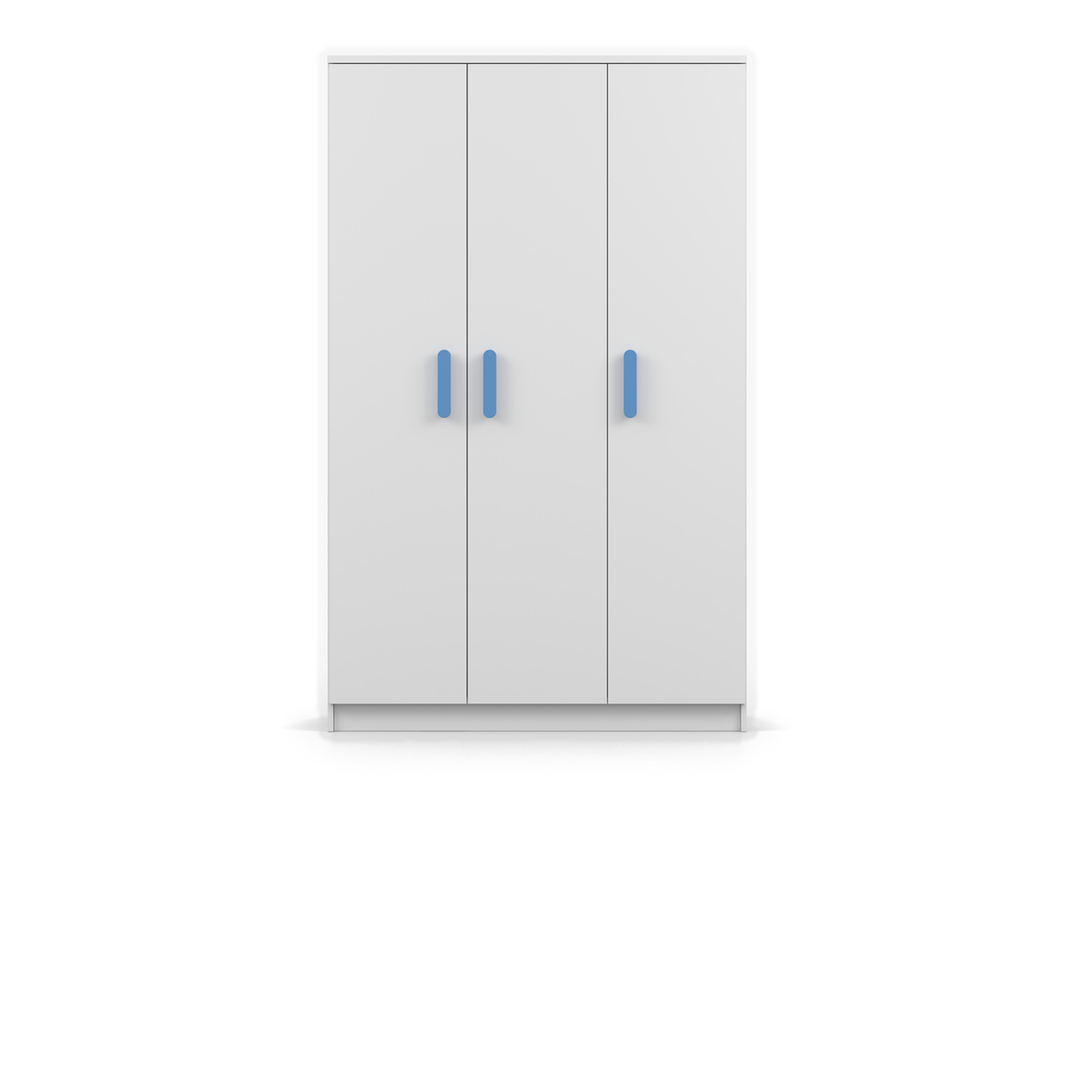 SMYK Kleiderschrank 3D 120 cm – Farbvariante – Weiß / Blau
