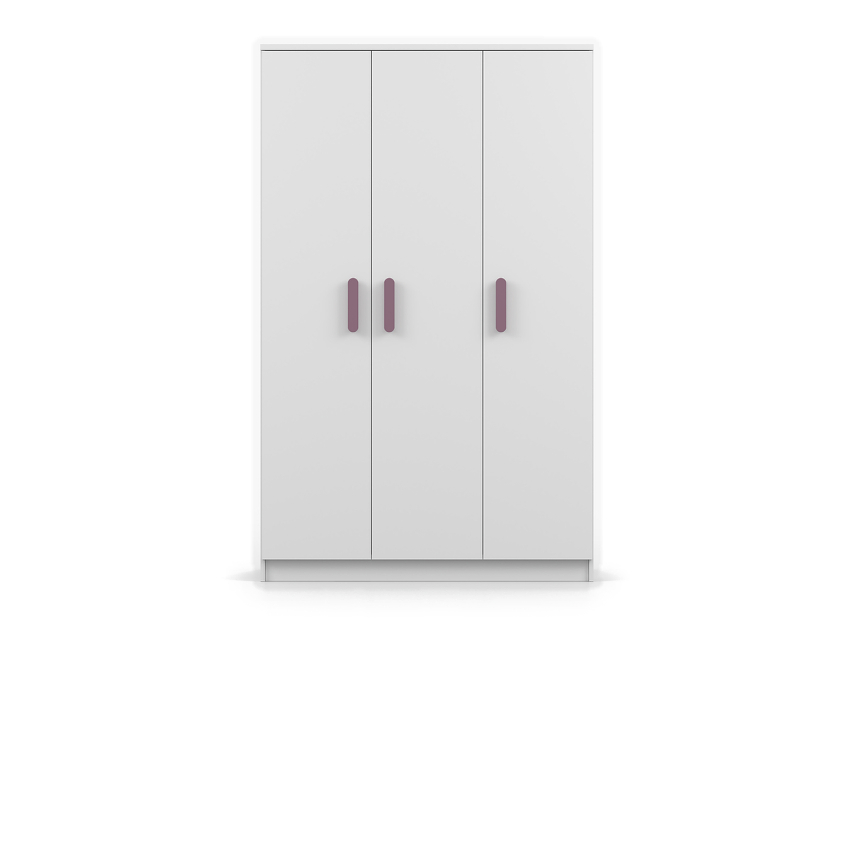 SMYK Kleiderschrank 3D 120 cm – Farbvariante – Weiß / Heideviolett