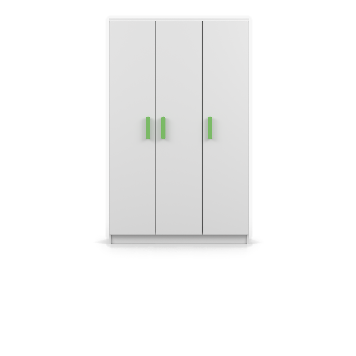 SMYK Kleiderschrank 3D 120 cm – Farbvariante – Weiß / Limettengrün