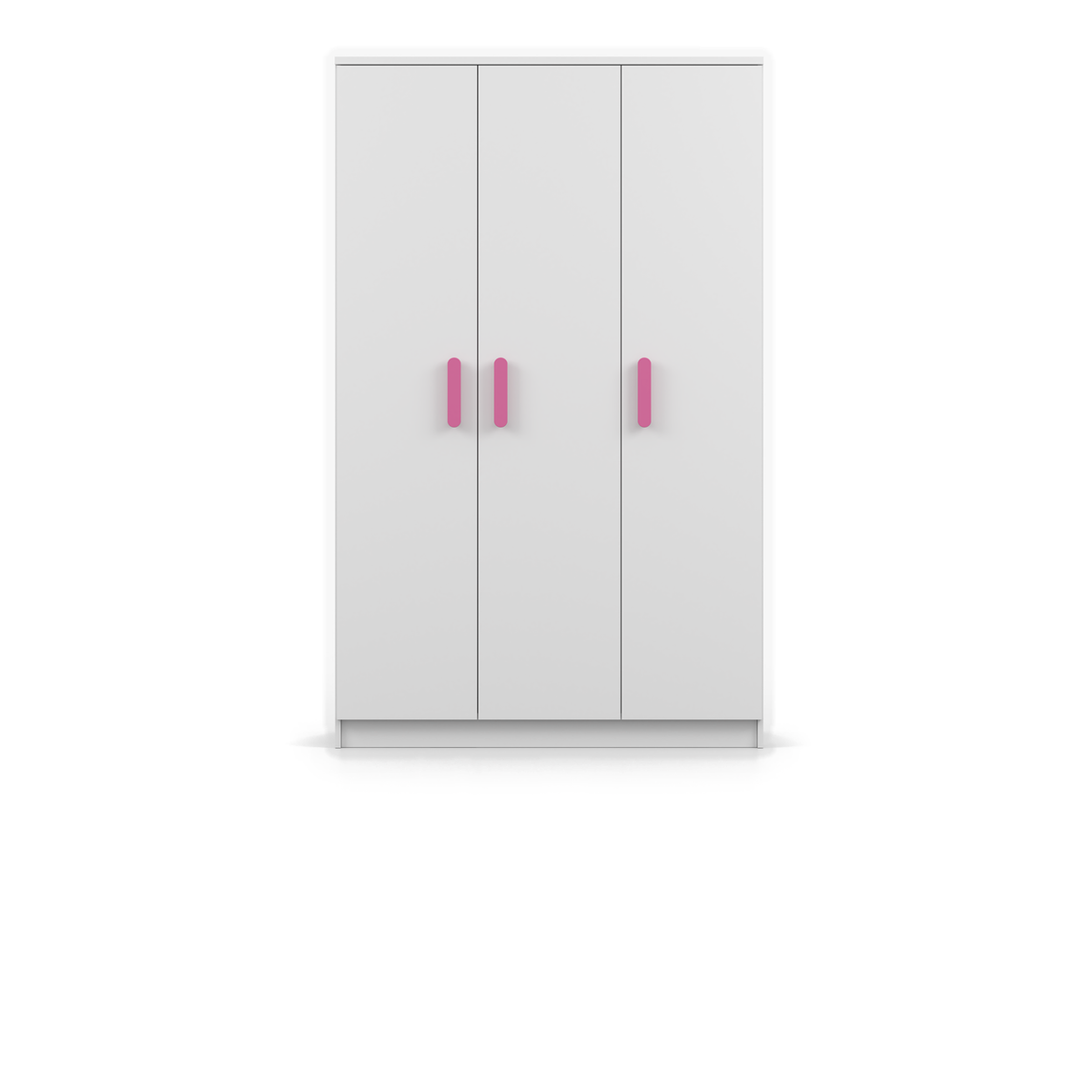 SMYK Kleiderschrank 3D 120 cm – Farbvariante – Weiß / Rosa
