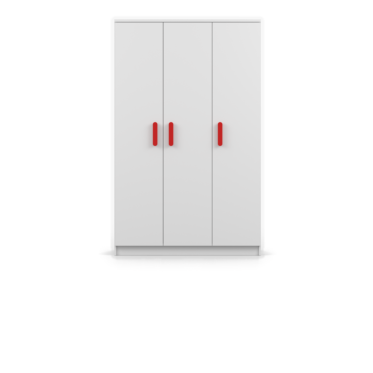 SMYK Kleiderschrank 3D 120 cm – Farbvariante – Weiß / Rot