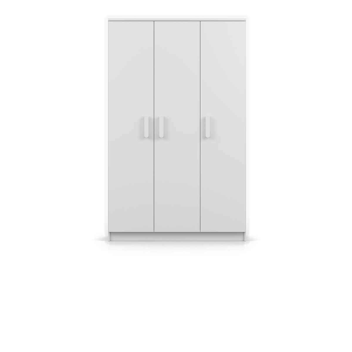 SMYK Kleiderschrank 3D 120 cm – Farbvariante – Weiß / Weiß