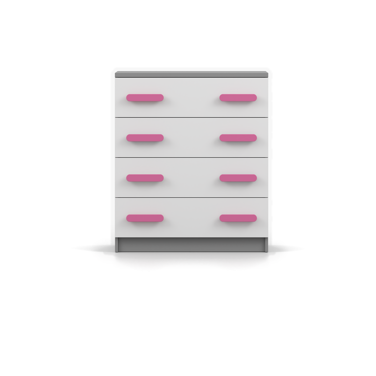 SMYK Kommode – Vorderansicht – Grau / Rosa