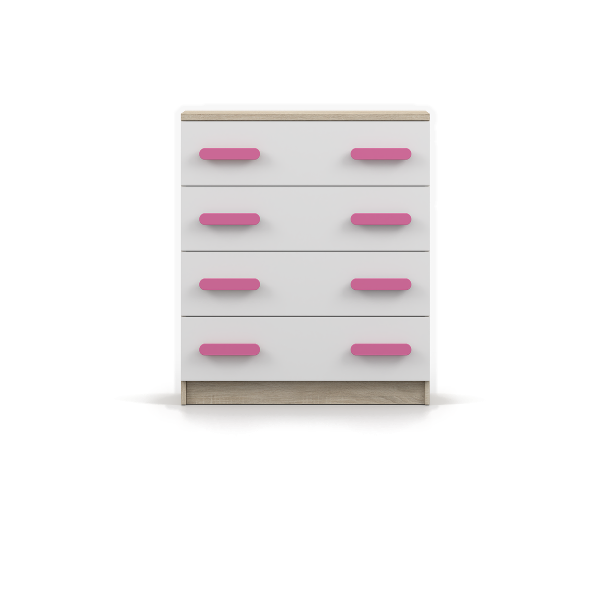 SMYK Kommode – Vorderansicht – Sonoma-Eiche-Dekor / Rosa