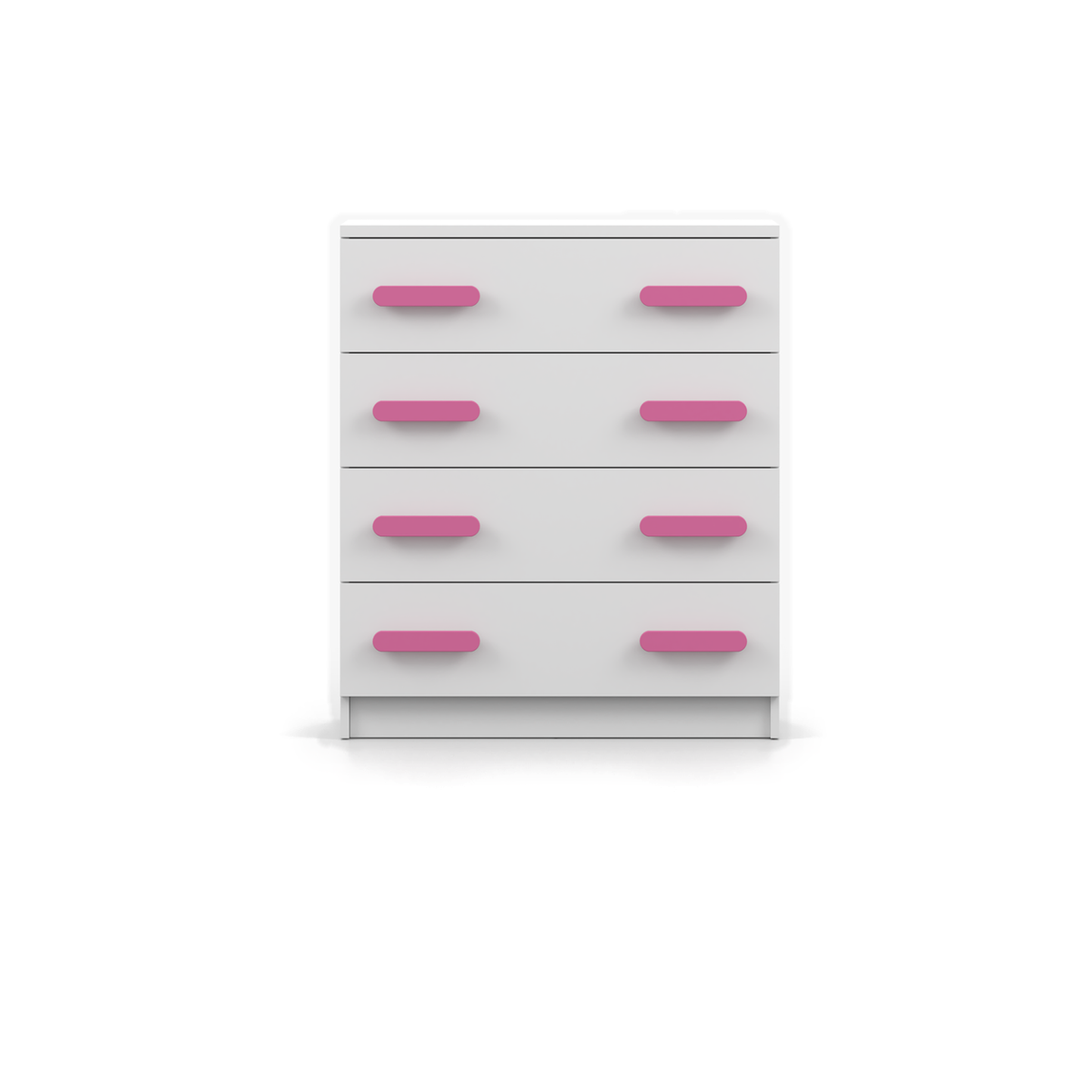 SMYK Kommode – Vorderansicht – Weiß / Rosa