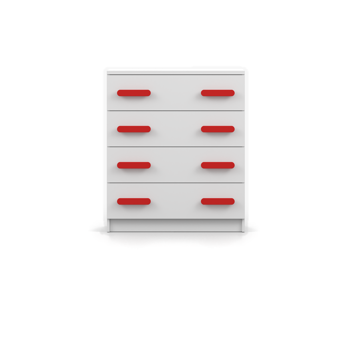 SMYK Kommode – Vorderansicht – Weiß / Rot