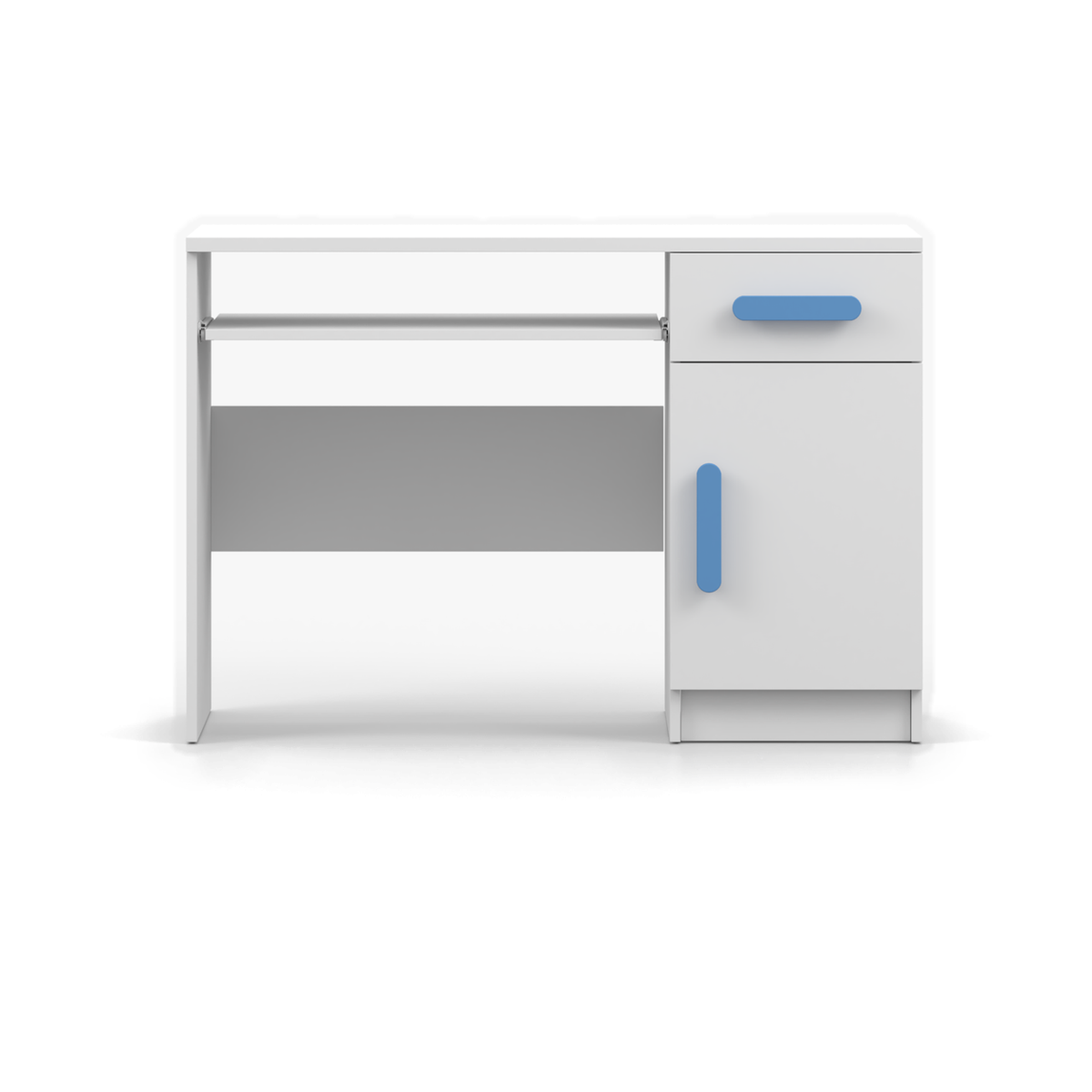 SMYK Schreibtisch 110 cm – Farbvariante – Weiß / Blau