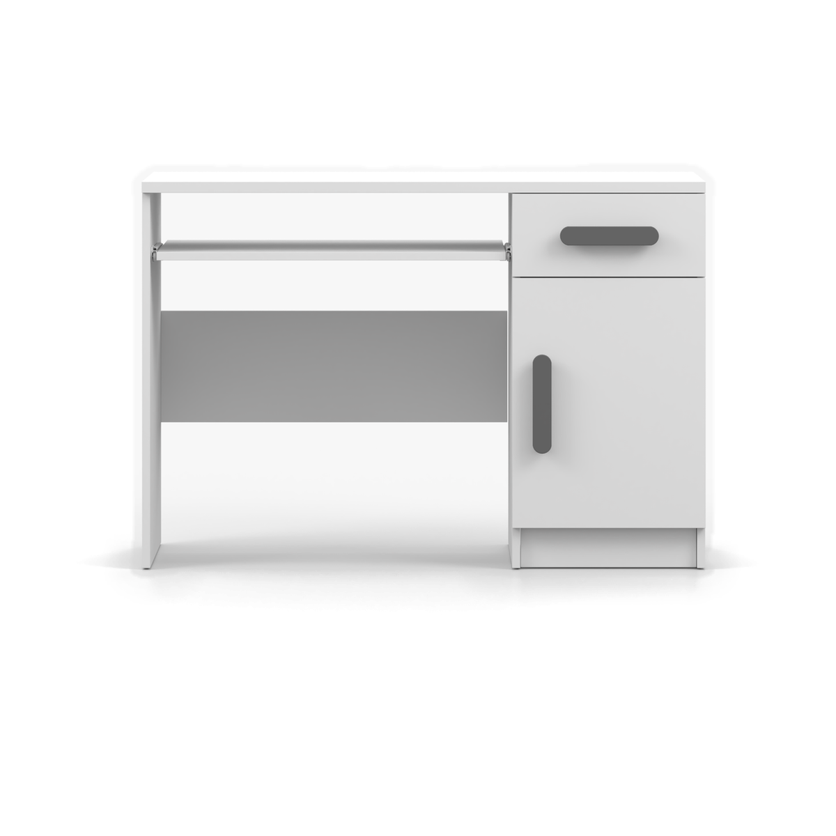 SMYK Schreibtisch 110 cm – Farbvariante – Weiß / Grau