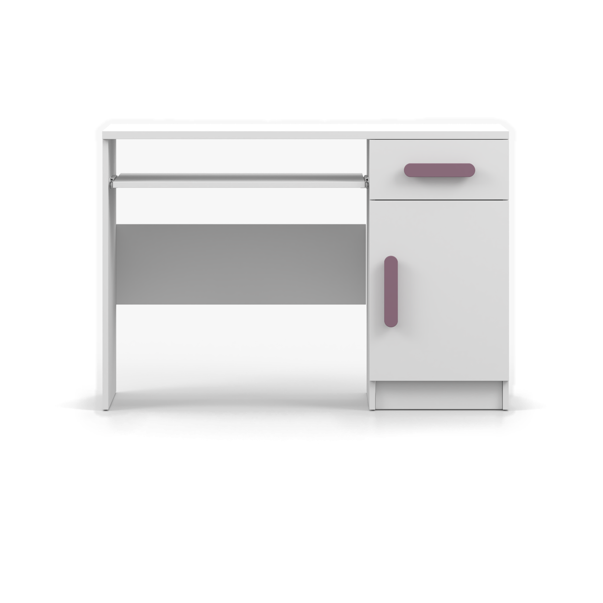 SMYK Schreibtisch 110 cm – Farbvariante – Weiß / Heideviolett