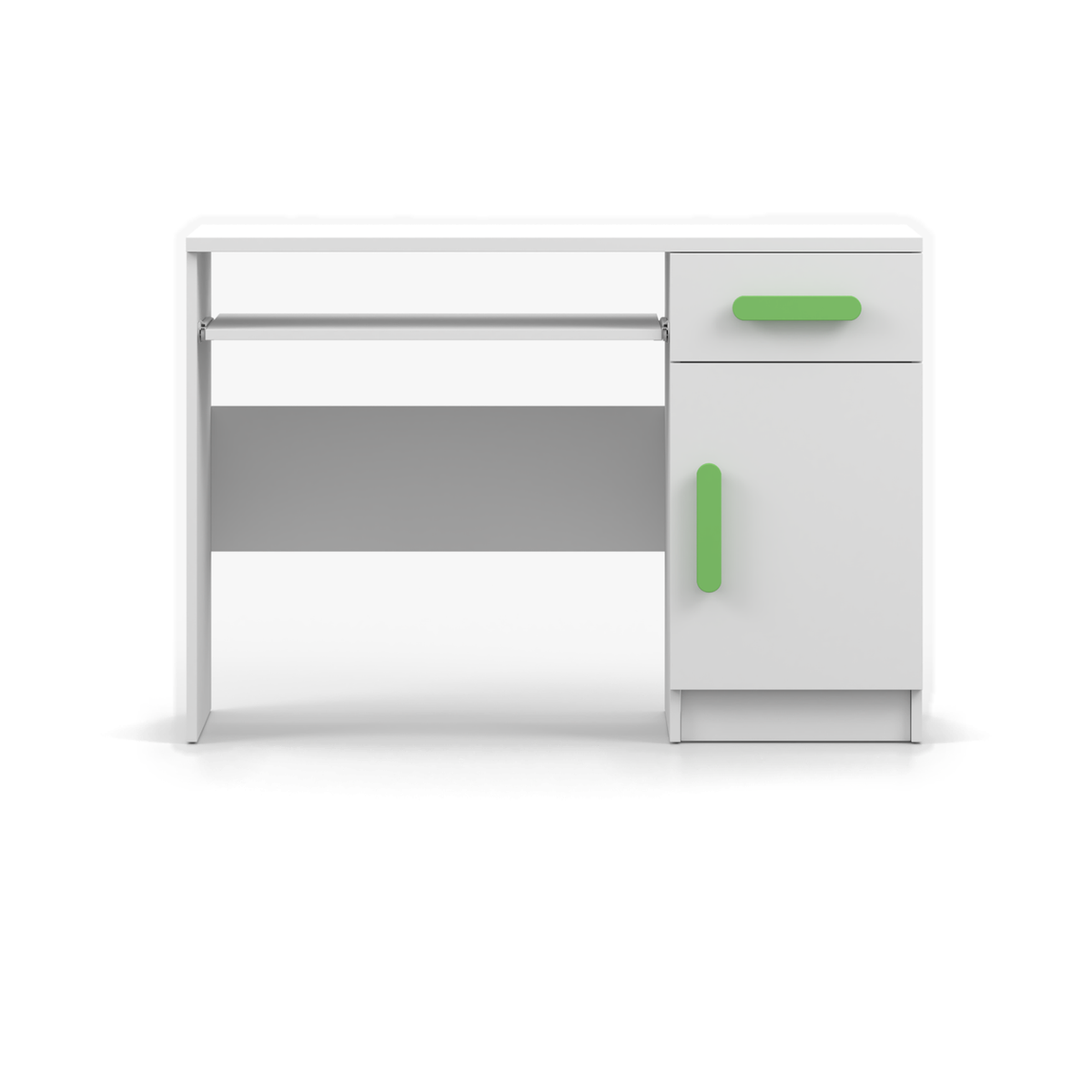 SMYK Schreibtisch 110 cm – Farbvariante – Weiß / Limettengrün