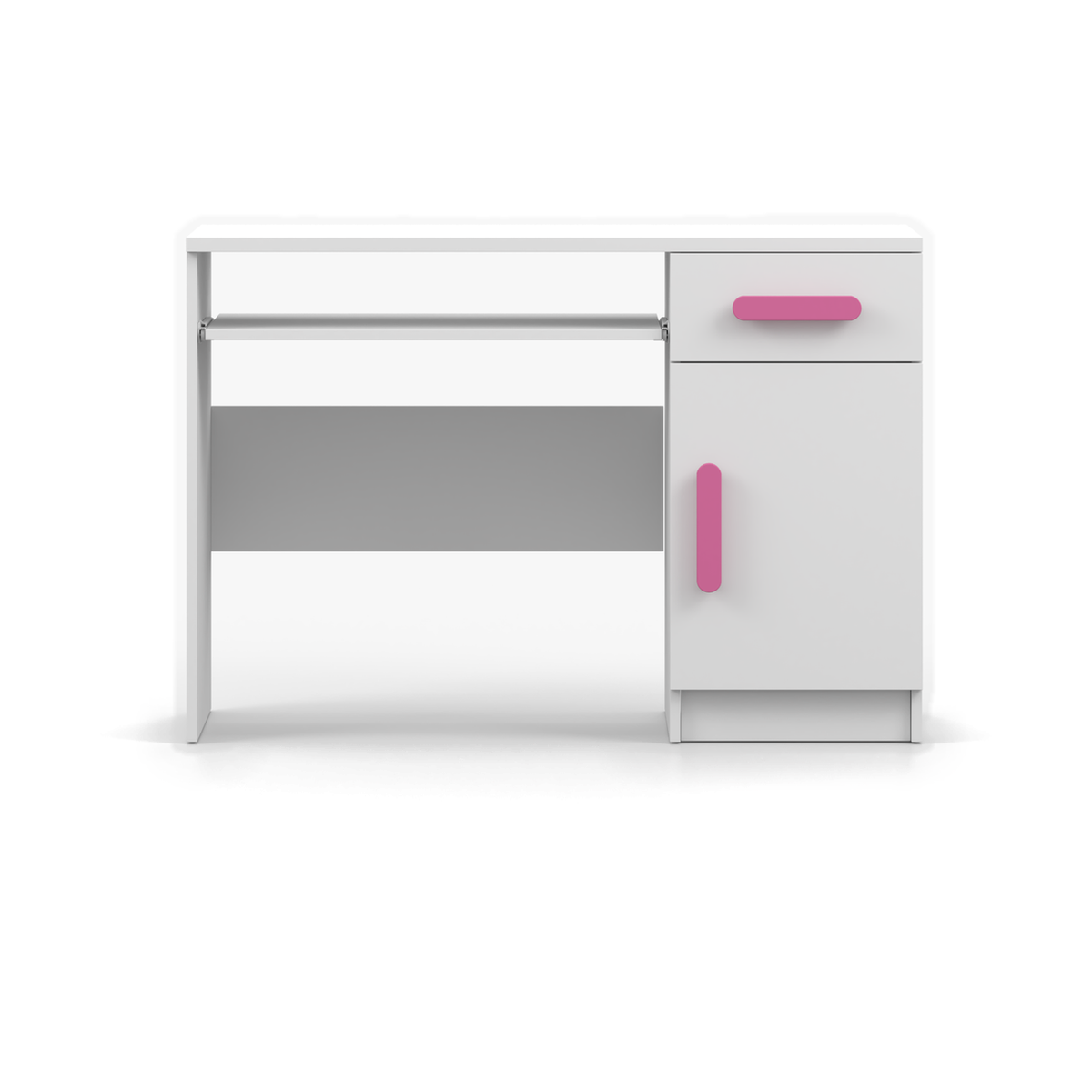 SMYK Schreibtisch 110 cm – Farbvariante – Weiß / Rosa