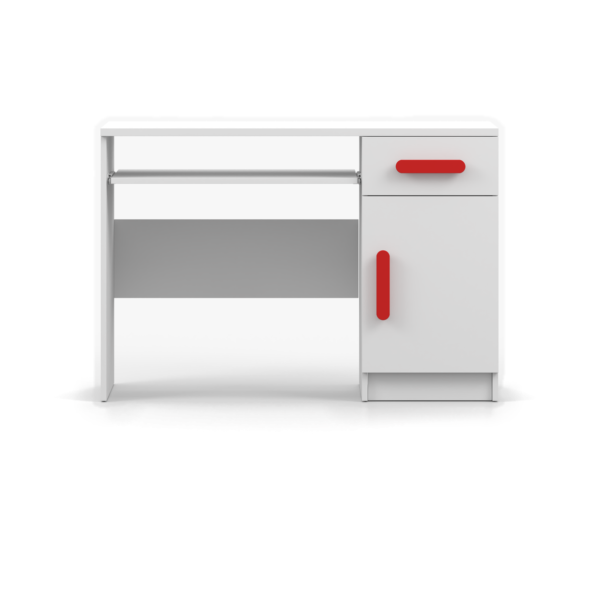 SMYK Schreibtisch 110 cm – Farbvariante – Weiß / Rot