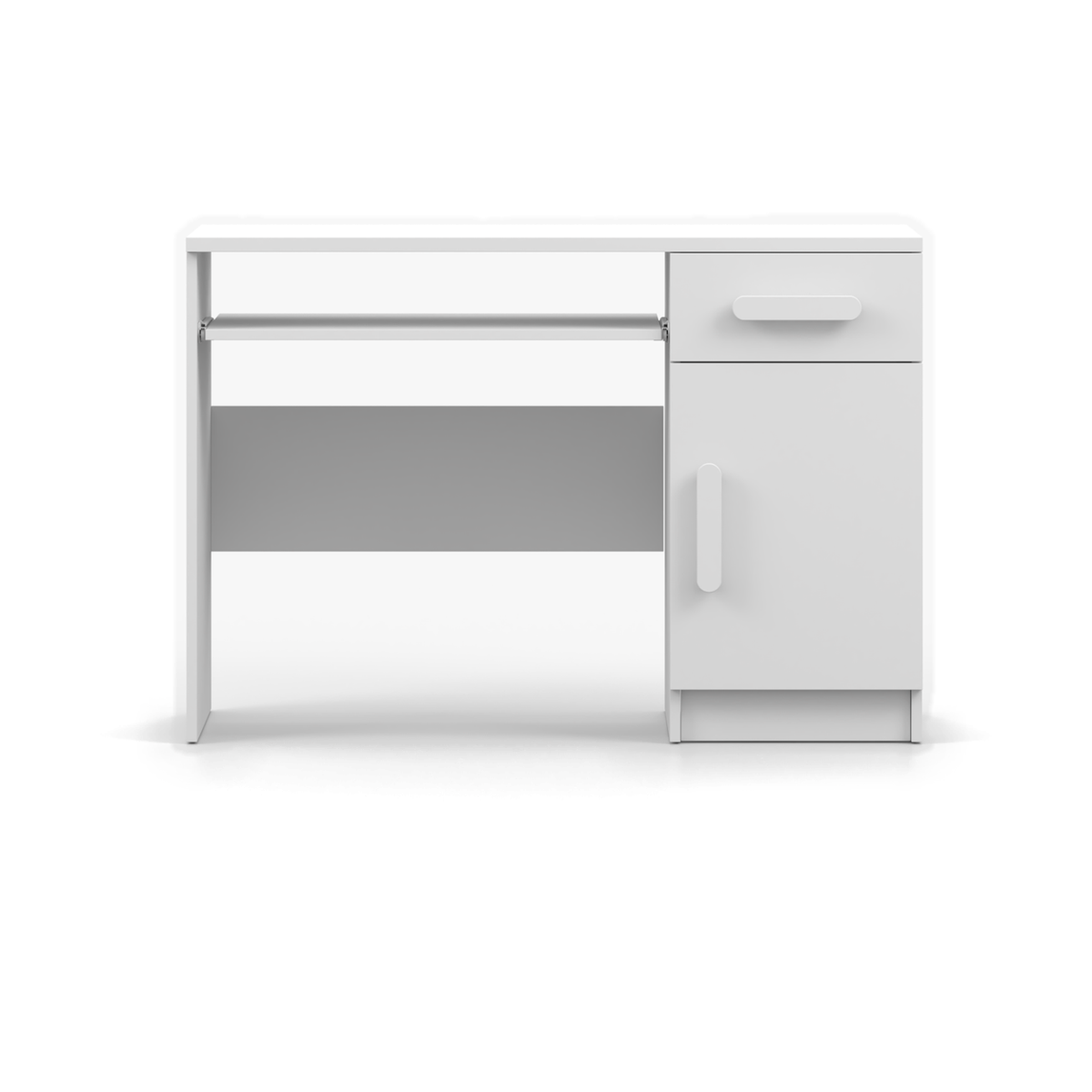 SMYK Schreibtisch 110 cm – Farbvariante – Weiß / Weiß