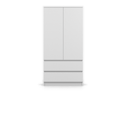 SOLO Kleiderschrank 2D2S 90 cm – Weiß – Hauptansicht