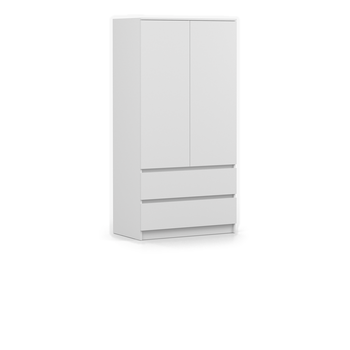 SOLO Kleiderschrank 2D2S 90 cm – Weiß – Ansicht