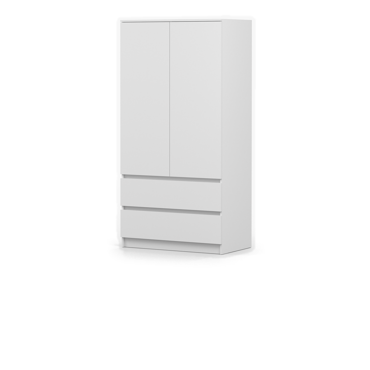 SOLO Kleiderschrank 2D2S 90 cm – Weiß – Ansicht