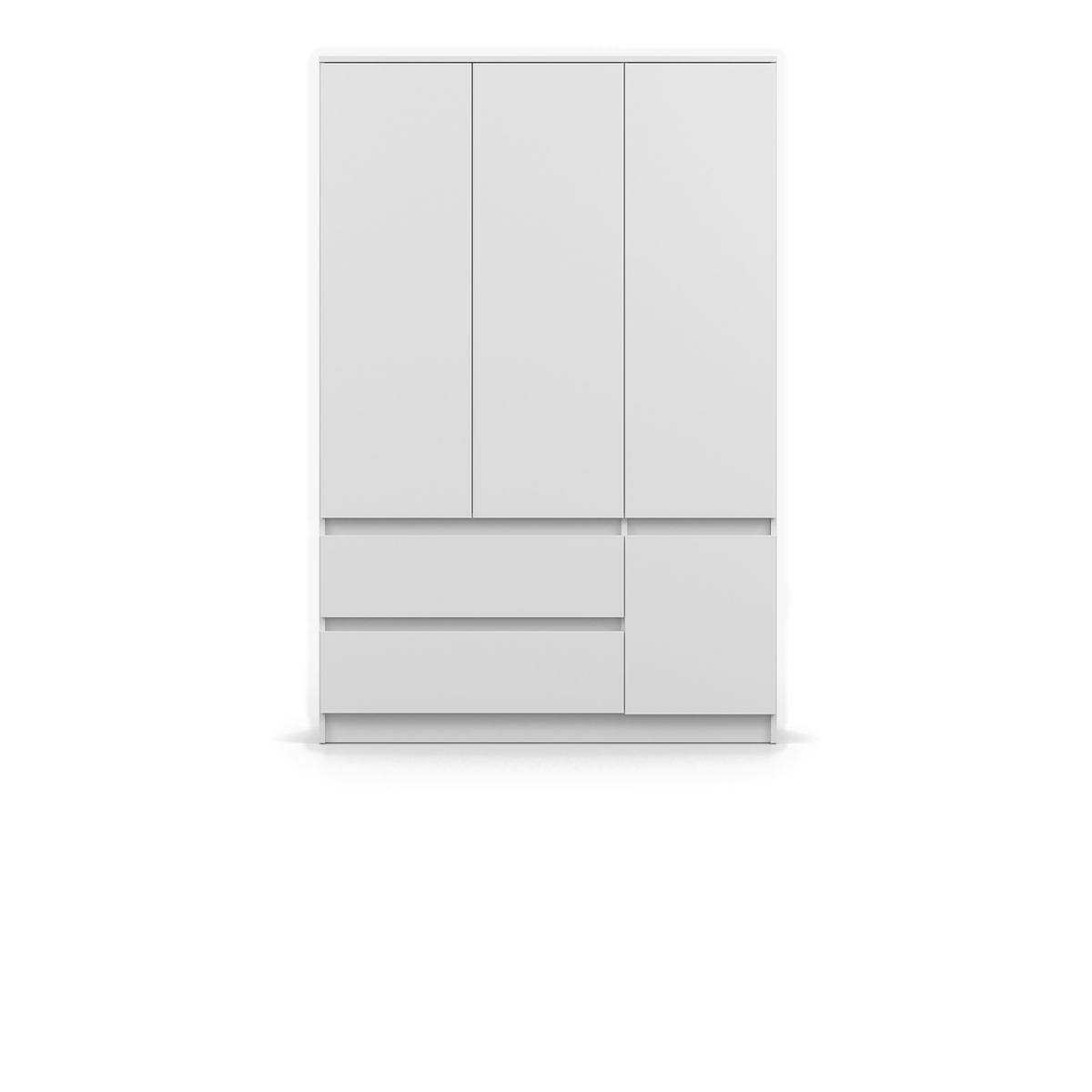 SOLO Kleiderschrank 4D2S 120 cm – Weiß – Hauptansicht