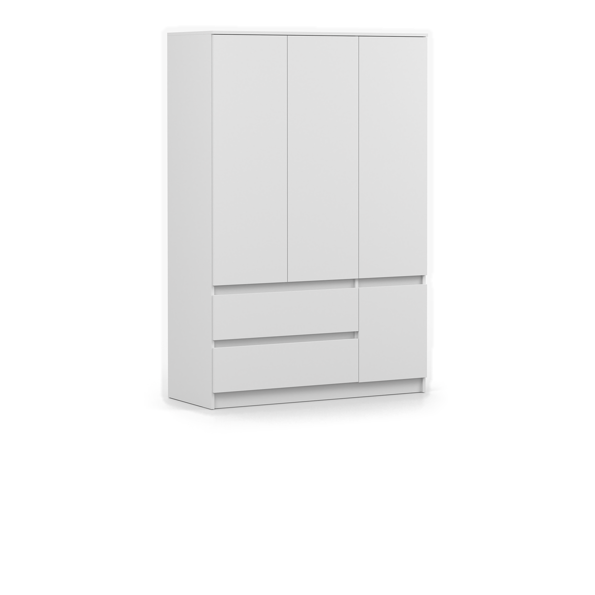 SOLO Kleiderschrank 4D2S 120 cm – Weiß – Ansicht