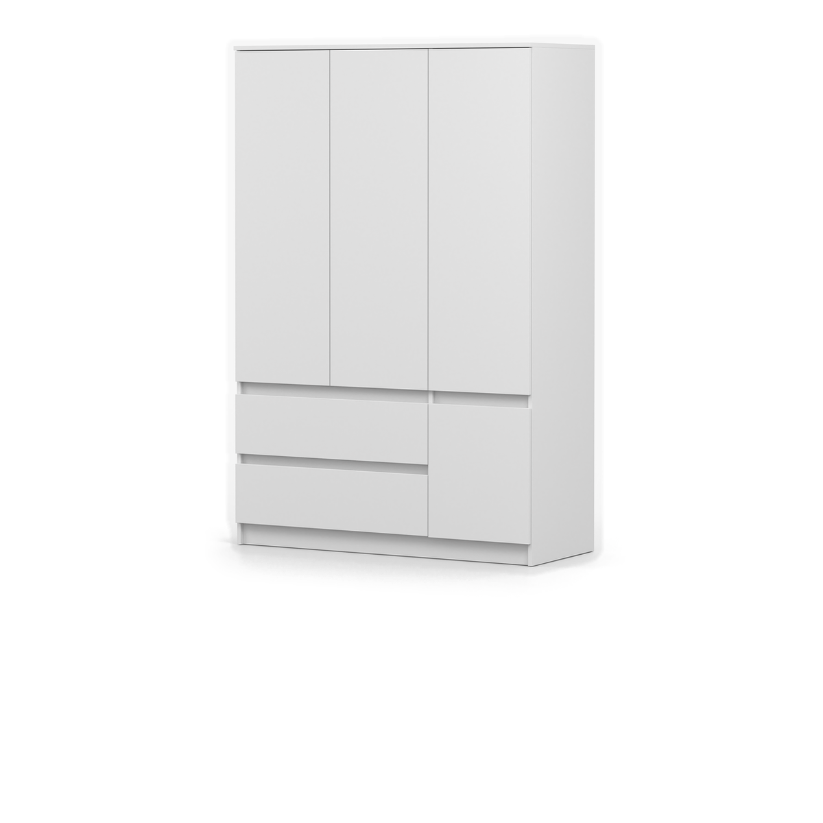 SOLO Kleiderschrank 4D2S 120 cm – Weiß – Ansicht