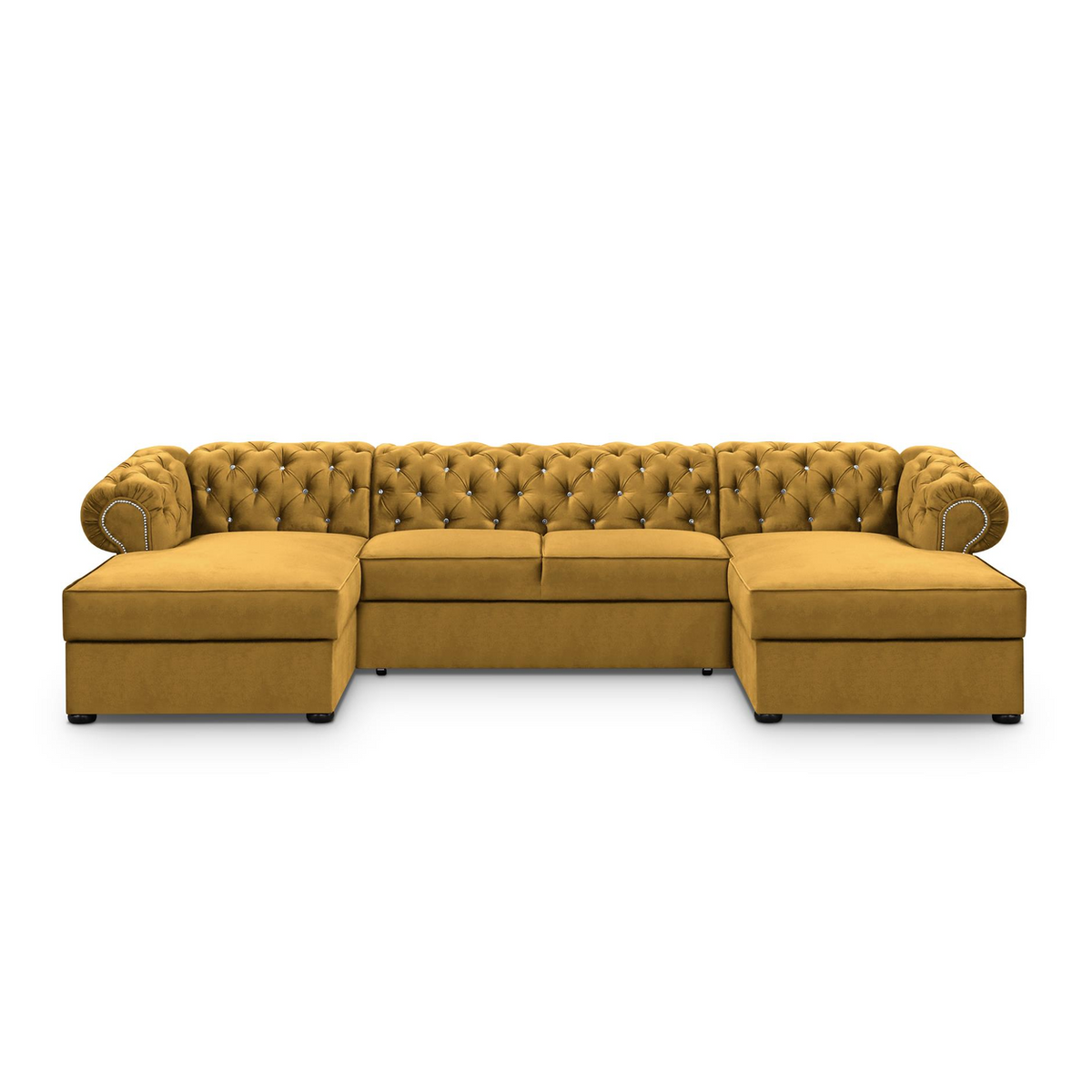 SORUNEO U-Sofa Glasknöpfe – KRONOS 1 – Gesamtansicht