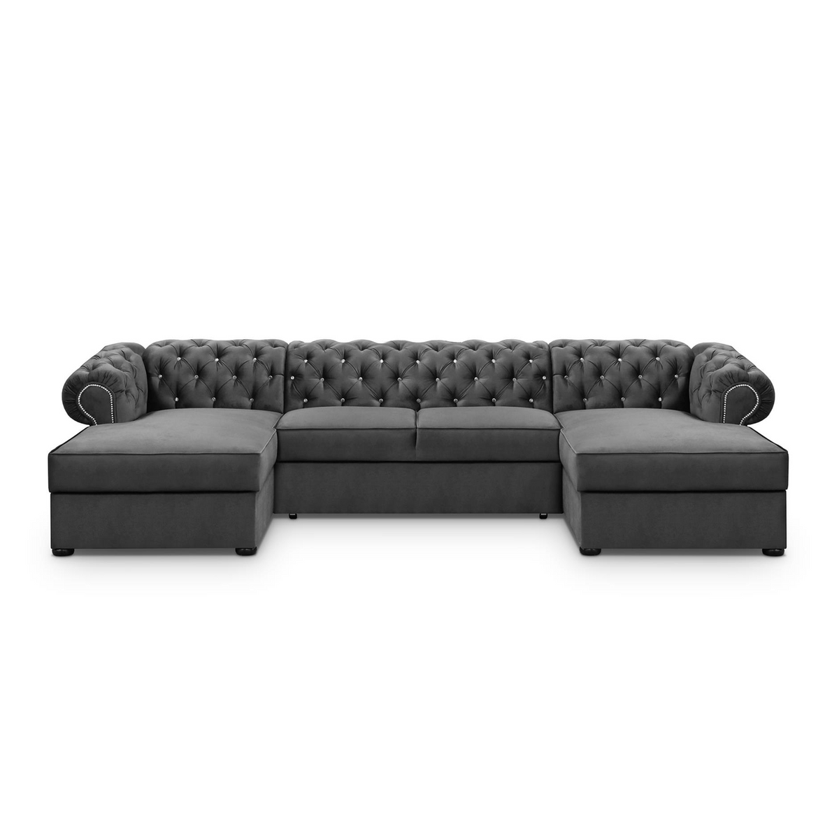 SORUNEO U-Sofa Glasknöpfe – KRONOS 22 – Gesamtansicht