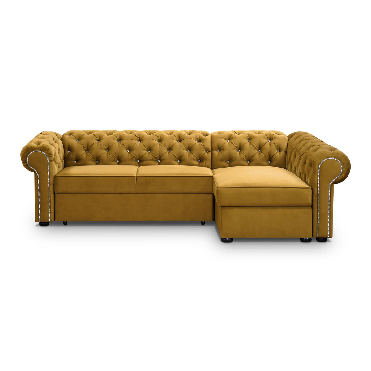 SORUNEO XL Ecksofa Glasknöpfe – KRONOS 1 – Gesamtansicht