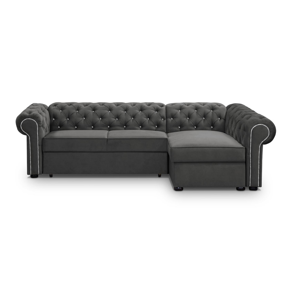 SORUNEO XL Ecksofa Glasknöpfe – KRONOS 22 – Gesamtansicht