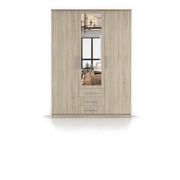 SZANTAL Kleiderschrank 3D 151 cm mit Spiegel – Hauptansicht – Sonoma